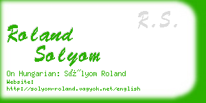 roland solyom business card